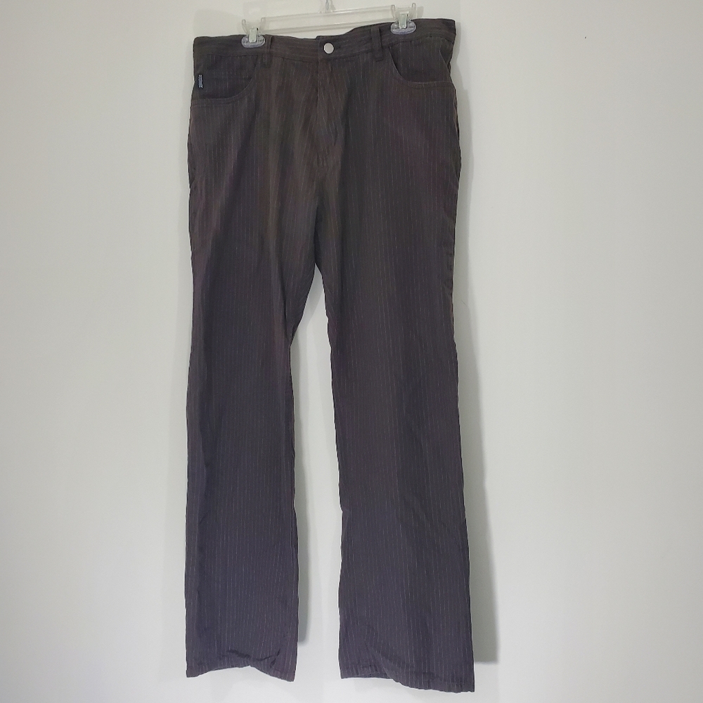 Stussy Brown Striped Cotton Jeans, Size 36